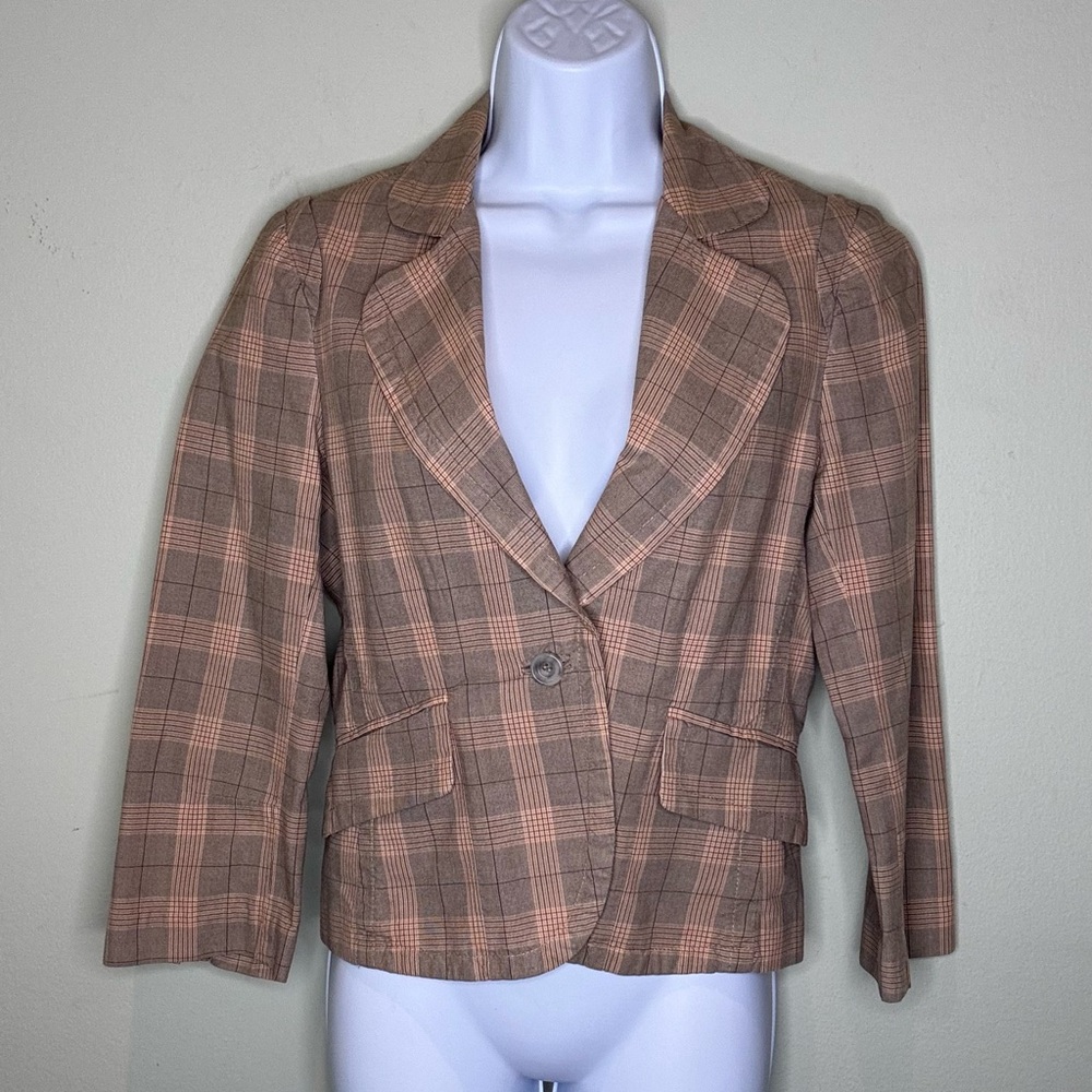 Capital Tailors single-needle tailoring plaid blazer, size small